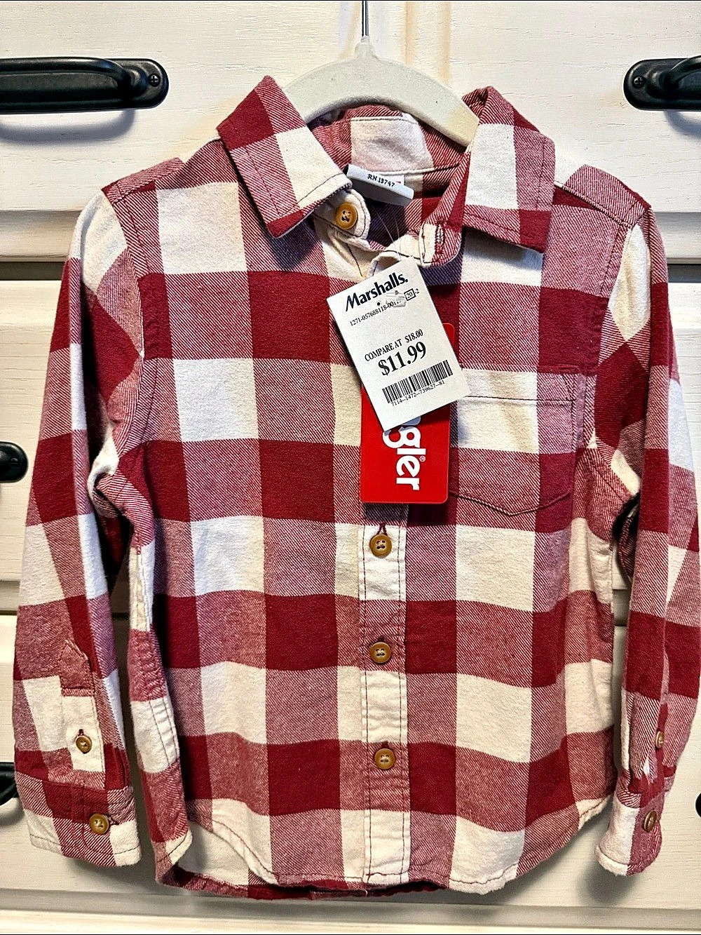 Wrangler Boys Plaid Button Down Shirt Size 4T NWT